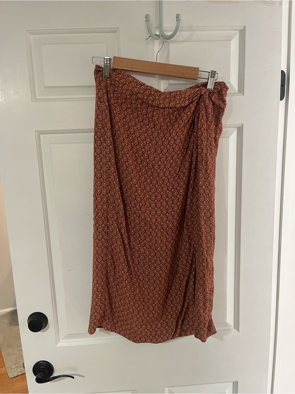 Ann Taylor Rust Printed Midi Skirt
